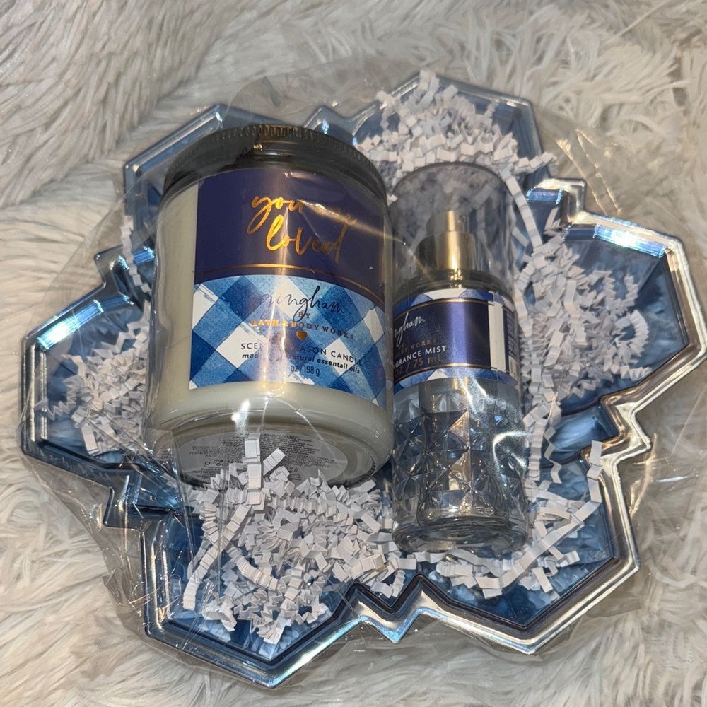 Bath and Body Works Gingham Candle and Mist Set